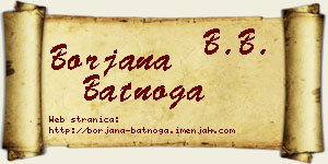 Borjana Batnoga vizit kartica